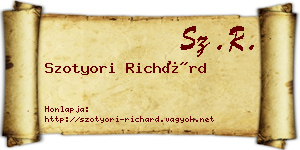 Szotyori Richárd névjegykártya